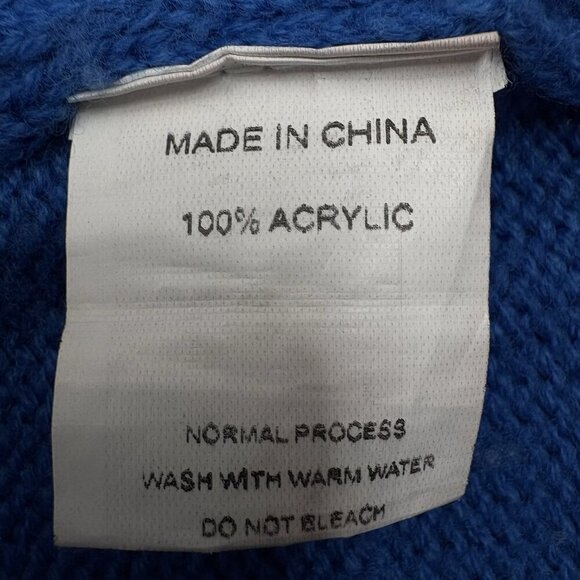 Nirvana Kurt Cobain Grunge Smiley Face Heart Eyes Sweater Blue Men’s S Unisex - Picture 12 of 13